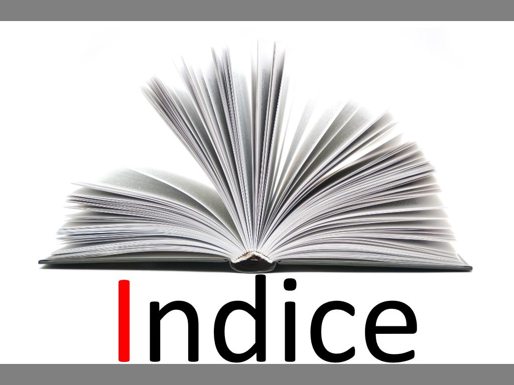 Indice dei contenuti e glossario